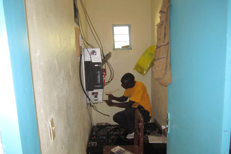 Inverter installation in progress